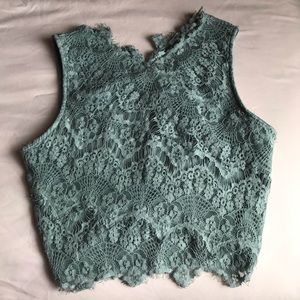 Urban Outfitters Kimichi Blue Lace Crop Top